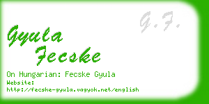 gyula fecske business card